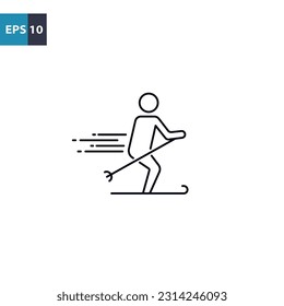 Skiing man outline icon Vector illustration