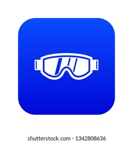 Skiing mask icon digital blue for any design isolated on white vector illustration