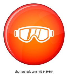 Skiing mask icon in red circle isolated on white background vector illustration
