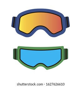Skiing mask on white background. Vector illustration in trendy flat style. ESP 10.