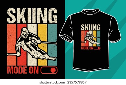 skiing mode on ski t shirt design