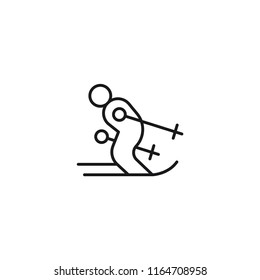 Skiing Modern Simple Outline Vector Icon