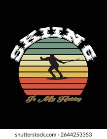 Skiing is my hobby T-shirt design.