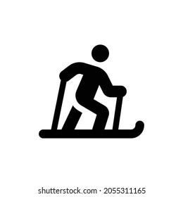 skiing nordic Icon. Flat style design isolated on white background. Vector illustration