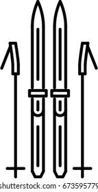 skiing outline icon
