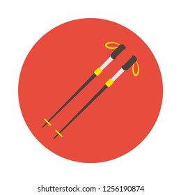 Skiing poles flat icon. You can be used skiing poles icon for several purposes like: websites, print templates, presentation templates, promotional materials, web and mobile phone apps.