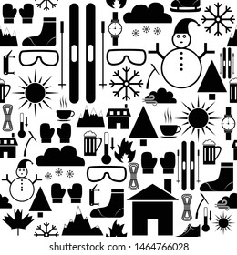 skiing seamless pattern background icon.