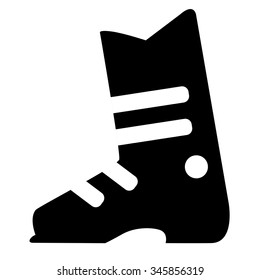 Calzado para esquiar. Icono de silueta vectorial
