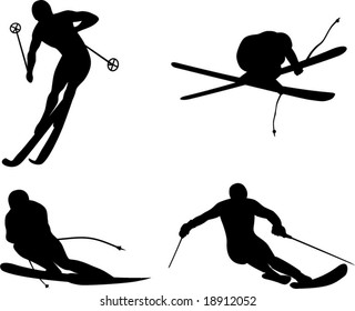 Skiing silhouette