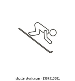 Skiing silhouette vector icon. Simple element illustration from map and navigation concept. Skiing silhouette vector icon. Real estate concept vector illustration.