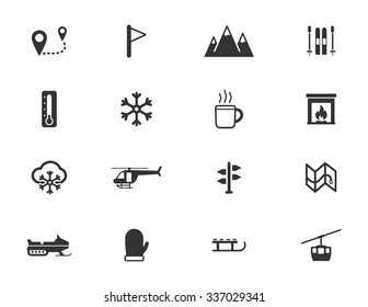 Skiing  simple symbols for web