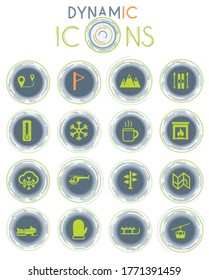 Skiing simply symbol for web icons and user interface