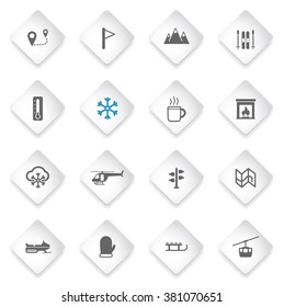 Skiing simply symbol for web icons and user interface