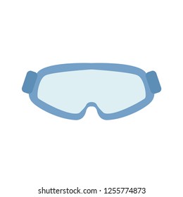 Skiing and snowboard goggles. Goggles blue. Vector illustration. EPS 10.