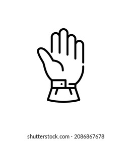 Skiing and snowboarding glove. Recreational winter sports protective wear. Pixel perfect, editable stroke icon