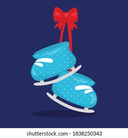 esquiando ilustración vectorial de diseño de botas de nieve