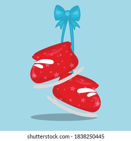 skiing snowman boots design vector illustration