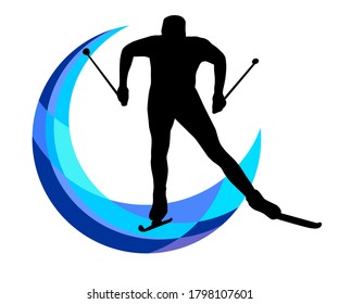 Esquiar gráfico deportivo en calidad vectorial.