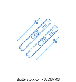Skiing Sport Line