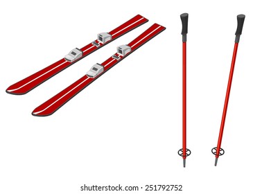Skiing Sports Equipment. 