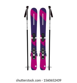 Skiing sports on a white background