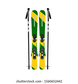 Skiing sports on a white background