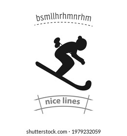 Skiing sportsman simple vector icon. Skiing sportsman simple vector icon. Skiing sportsman simple vector icon. 