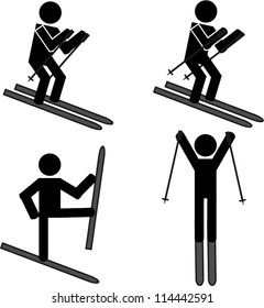 Skiing stick man