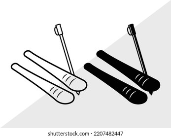 Esquí de la Ilustración de vectores impresos SVG