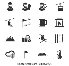 Skiing symbol for web icons