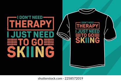 skiing t shirt design for ski lover