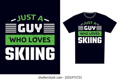 Skiing T Shirt Design Template Vector