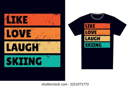 Skiing T Shirt Design Template Vector