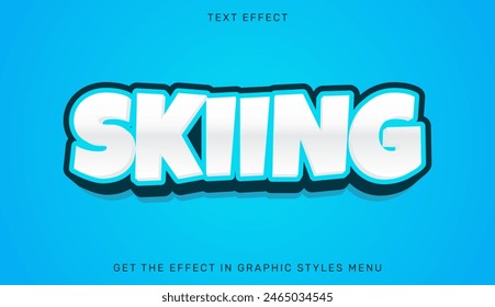 Skiing Texteffekt Vorlage im 3D-Design