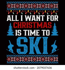 Skiing t-shirt Design vector illustration format that are perfect for t-shirt, coffee mug, poster, cards, pillow cover, sticker, Canvas design, and Musk design.