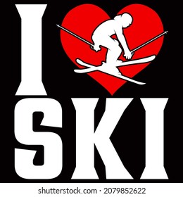Skiing t-shirt Design vector illustration format that are perfect for t-shirt, coffee mug, poster, cards, pillow cover, sticker, Canvas design, and Musk design.