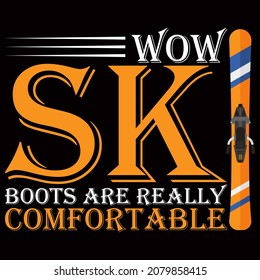 Skiing t-shirt Design vector illustration format that are perfect for t-shirt, coffee mug, poster, cards, pillow cover, sticker, Canvas design, and Musk design.