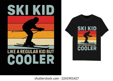 Esquí Tshirt invierno Diseño de camiseta