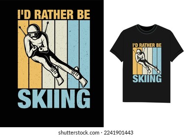 Skiing Tshirt winter T-Shirt design