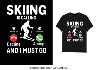 Skiing Tshirt winter T-Shirt design