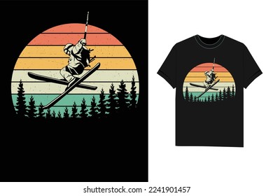 Skiing Tshirt winter T-Shirt design