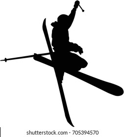 Skiing Vector Heli Iron Cross