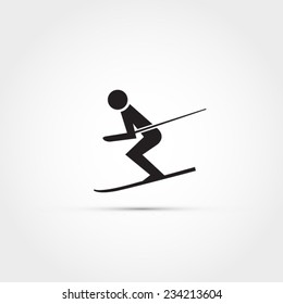Skiing vector icon