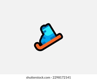 Skiing vector icon. Ski and Ski Boot. Emoji illustration. Isolated skiing vector emoticon