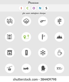 Skiing  vector icons for web sites and user interface