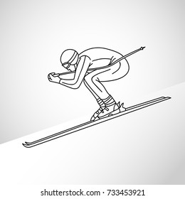 skiing vector logo icon illustration