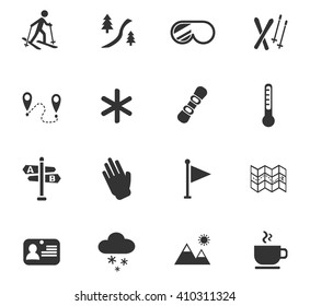 skiing web icons for user interface design