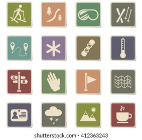 skiing web icons for user interface design