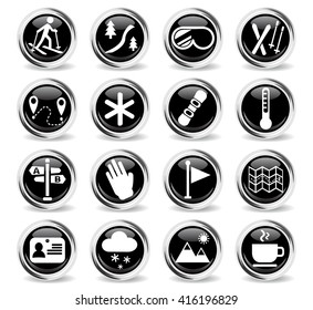 skiing web icons for user interface design