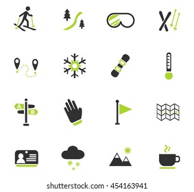 skiing web icons for user interface design